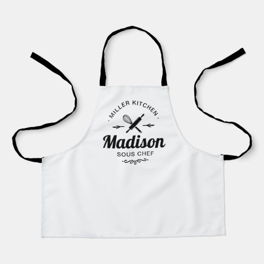 Matching Family Kitchen Aprons with Custom Names  エプロン (正面)
