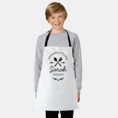 Matching Family Kitchen Aprons with Custom Names a エプロン (着用した状態)