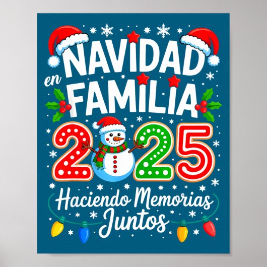 Matching Family Pajamas Navidad En Familia Christm ポスター (正面)