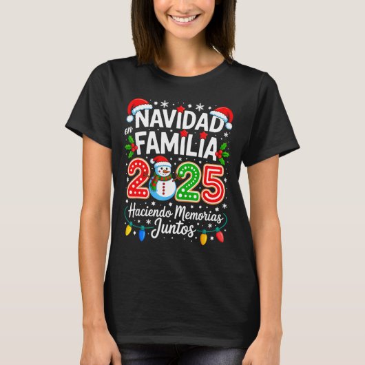 Matching Family Pajamas Navidad En Familia Christm Tシャツ (正面)