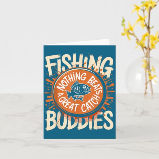 Matching Fishing Buddies Team Fisherman Friends Ch カード (黄色い花)