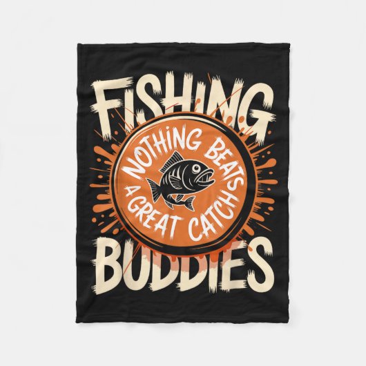 Matching Fishing Buddies Team Fisherman Friends Ch フリースブランケット (正面)
