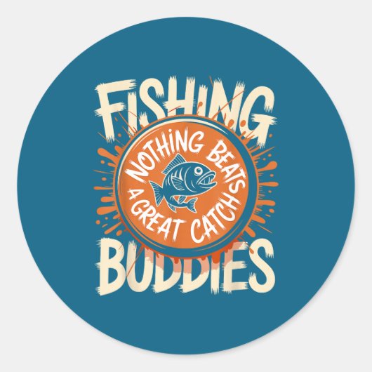 Matching Fishing Buddies Team Fisherman Friends Ch ラウンドシール (正面)