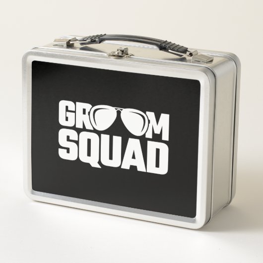 Matching Groomsman Group Groomsmenバチュラーパーティ メタルランチボックス (正面)
