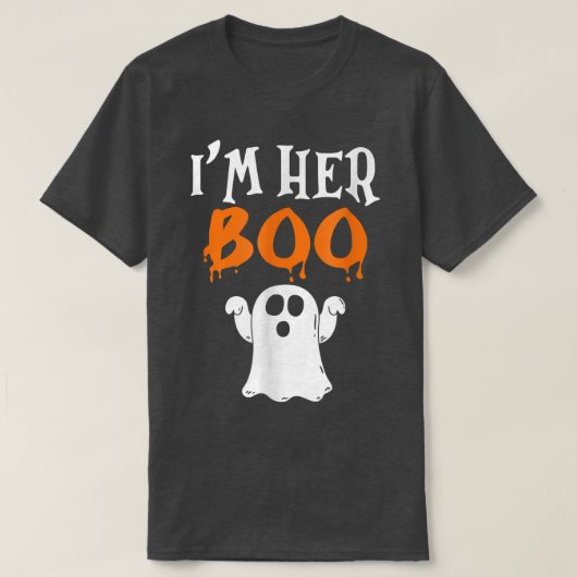 Matching Halloween私は彼の魔女だ私は彼女のブー Tシャツ (デザイン正面)
