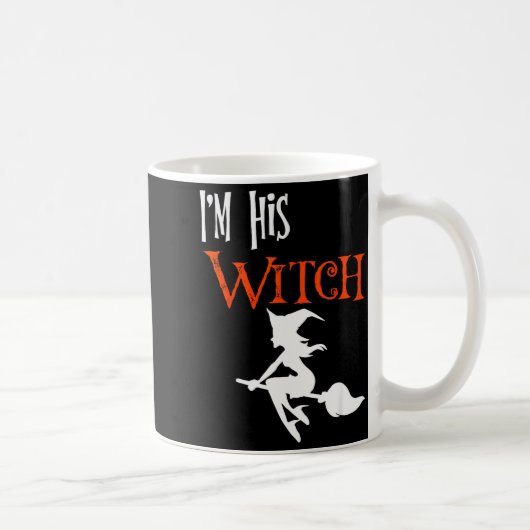 Matching Halloween I'm His Witch_i'm Her Boo Coupl コーヒーマグカップ (右)