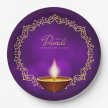 Matching Happy Diwali Purple 9"