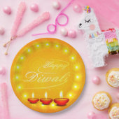 Matching Happy Diwali Yellow 9" ペーパープレート (パーティー)