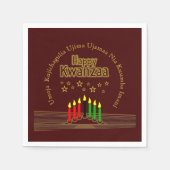 Matching Happy Kwanzaaセブン・プリンシプル・カクテル スタンダードカクテルナプキン (正面)