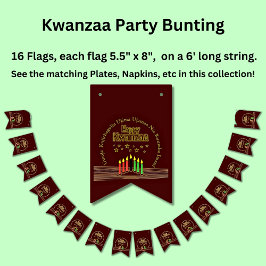 Matching Happy Kwanzaa Seven Principle バンティングフラッグ