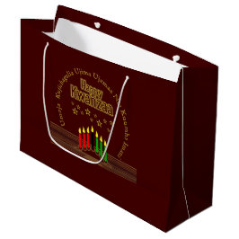 Matching Happy Kwanzaa Seven Principle ラージペーパーバッグ