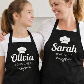 Matching Head Chef Sous Chef Family Custom Names エプロン