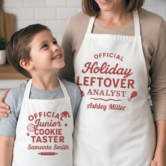 Matching Holiday Apron Set — Mom & Boy エプロン