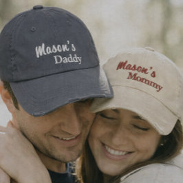 Matching Mommy Daddy embroidered caps set 刺繍入りキャップ