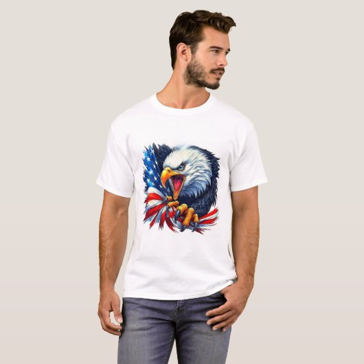 Matching Patriotic Eagle T-Shirts – アメリはっきりしたカ Tシャツ (正面フル)