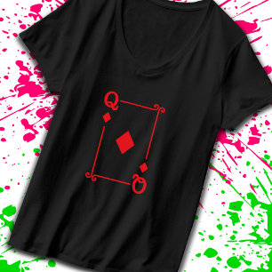 Matching Queen Diamonds Suit Playing Cards Modern Tシャツ