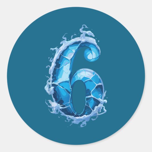 Matching Six Seven Flaming Ice Funny Meme 67 Coupl ラウンドシール (正面)