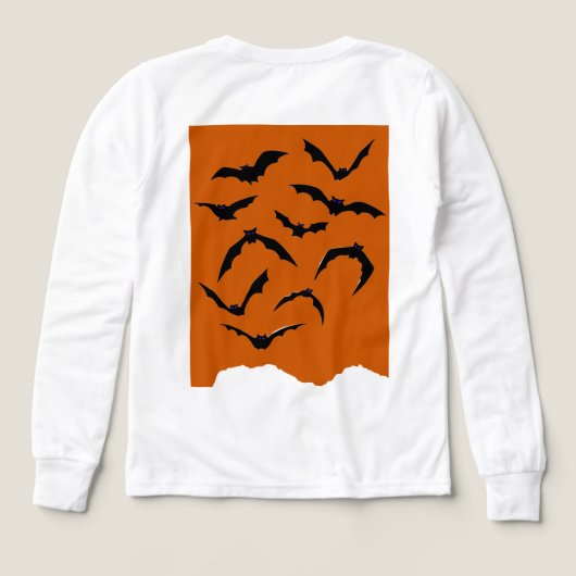 Matching Spooky Bats Modern Happy Halloween Kids (デザイン背面)
