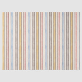 Matching, Subdued Pink, Yellow and Blue Stripes  薄葉紙