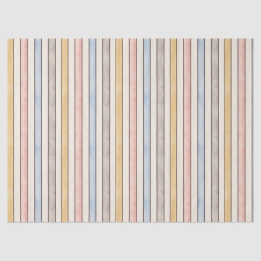 Matching, Subdued Pink, Yellow and Blue Stripes  薄葉紙 (正面)