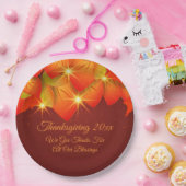 Matching Thanksgiving Orange葉 Message  9" Pap ペーパープレート (パーティー)