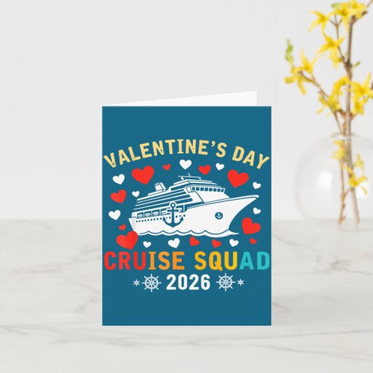 Matching Valentines Cruise Squad 2026 Cruise Ship カード (黄色い花)
