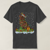 Matching Xmas Lighting Santa Newfoundland Dog Chri Tシャツ (デザイン正面)