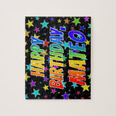 「MATEO」名、おもしろい「ハッピーバースデー」 ジグソーパズル (縦)