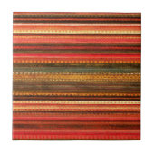 Material Textile Stripes Red Orange and Green タイル (正面)
