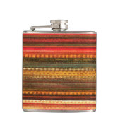 Material Textile Stripes Red Orange and Green フラスク (正面)