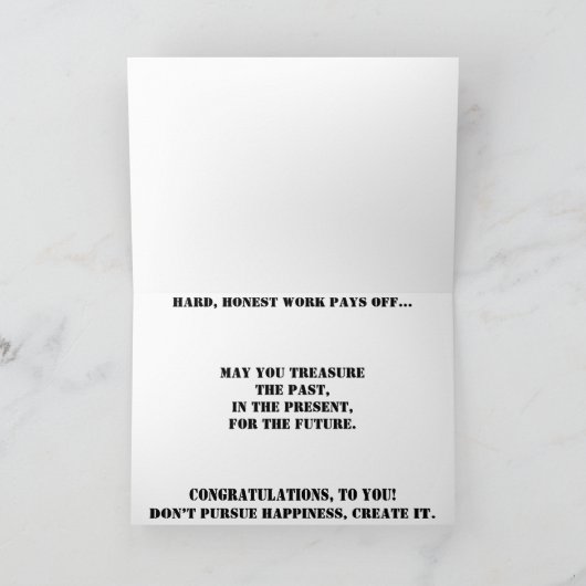 「Material World」お祝いカード カード (内部)