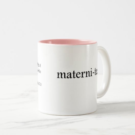 Materni茶妊婦のな聖なる書物、経典の茶及びコーヒー・マグ ツートーンマグカップ (正面右)