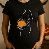Maternity Halloween Pumpkin Inside Belly  Tシャツ