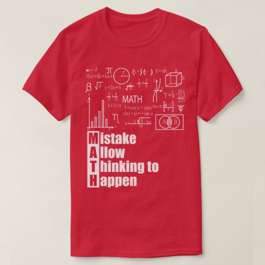 MATHのミス考えるが発生する1 Tシャツ (デザイン正面)