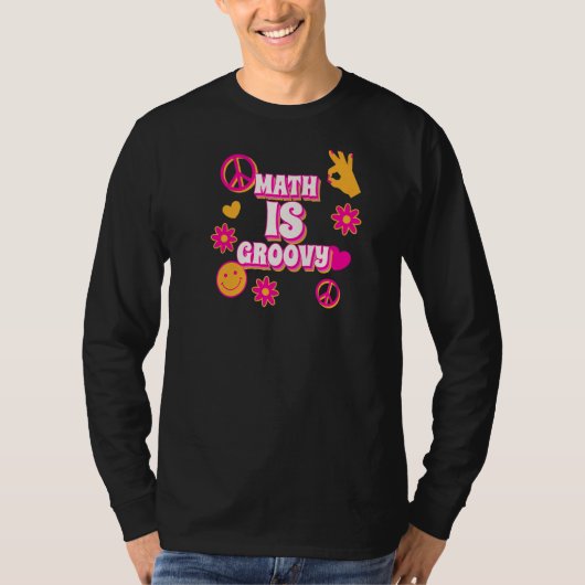 MathはGroovyかわいいレトロ数学先生 Tシャツ (正面)