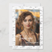 Mathエレガント Script写真の卒業 サンキューカード (正面)