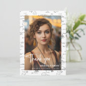 Mathエレガント Script写真の卒業 サンキューカード (スタンド正面)