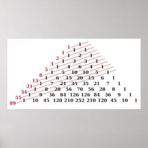 MATHフィボナッチ数字パスカル三角形 ポスター