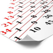 MATHフィボナッチ数字パスカル三角形 ポスター (角)