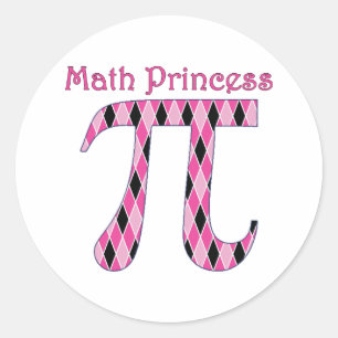 MathプリンセスPink and Black.png ラウンドシール