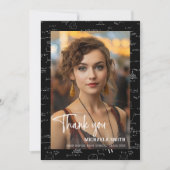 Mathモダン Script写真の卒業 サンキューカード (正面)