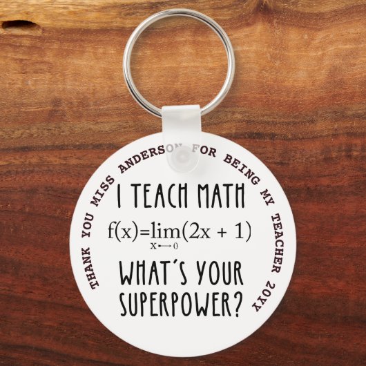 MATH先生パーソナライズされたは$4の下でギフトありがとう キーホルダー (正面)