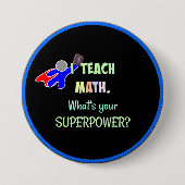 Math先生、Superhero 缶バッジ (正面)