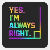 Math先生Always Right Mathematics Math スクエアシール (正面)