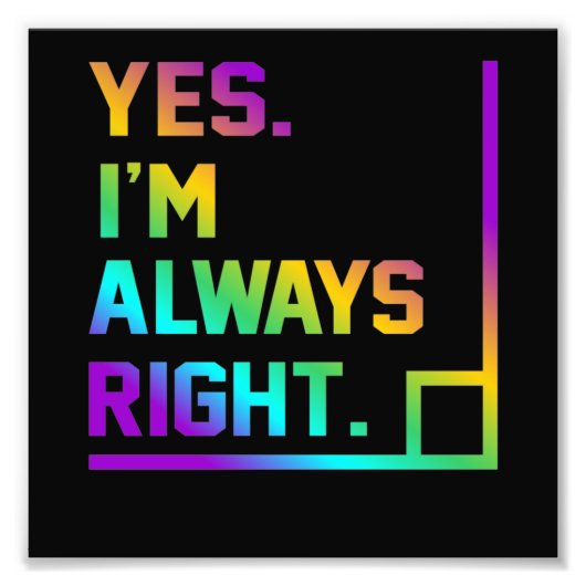 Math先生Always Right Mathematics Math フォトプリント (正面)