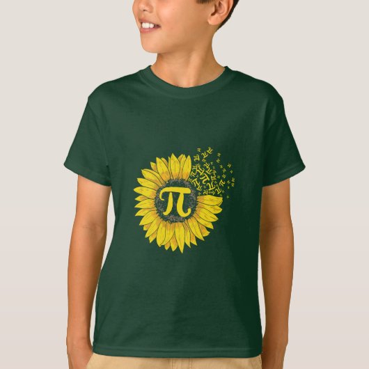 Math先生Pi Numberひまわり Tシャツ (正面)