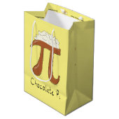 Math おもしろい Chocolate Pi記号 ミディアムペーパーバッグ (正面アングル)