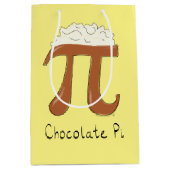 Math おもしろい Chocolate Pi記号 ミディアムペーパーバッグ (正面)