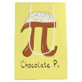 Math おもしろい Chocolate Pi記号 ミディアムペーパーバッグ (裏面)