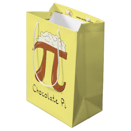 Math おもしろい Chocolate Pi記号 ミディアムペーパーバッグ (裏面アングル)